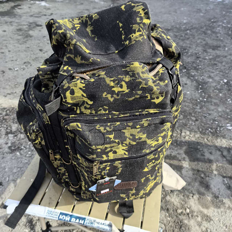Рюкзак  брезентовой желтое камуфляжный 80L