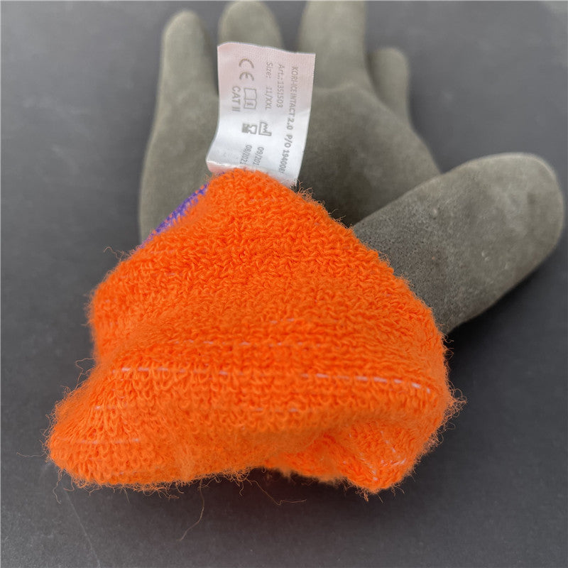 Перчатки Оранжевый -30℃ акриловые рифленые утепленные, 2-ой облив