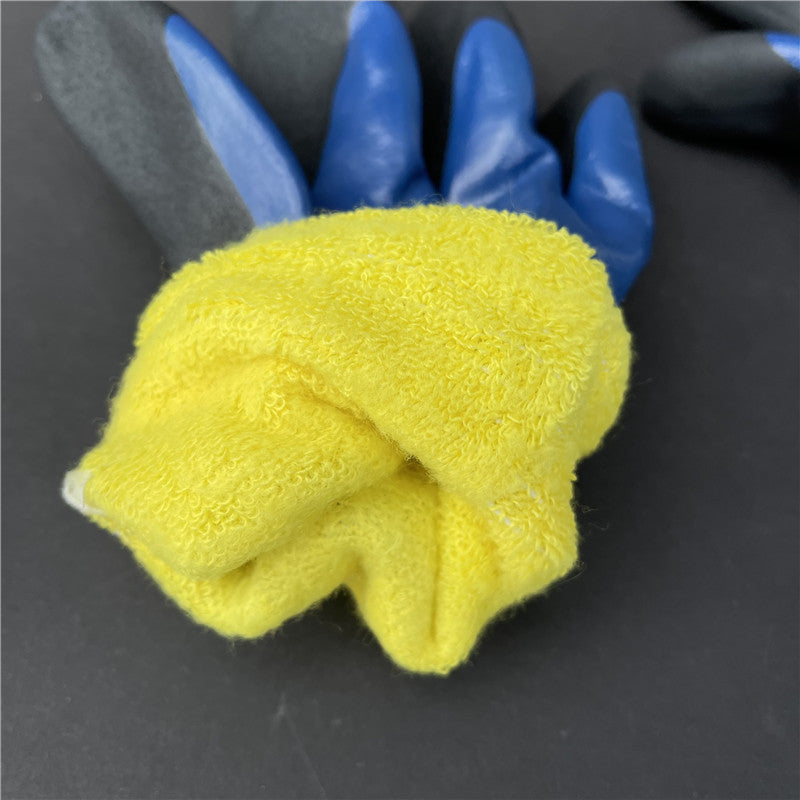 Перчатки синий -30℃ акриловые рифленые утепленные, 2-ой облив